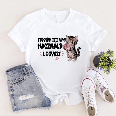Tesssék itt van használd légyszi cicás póló