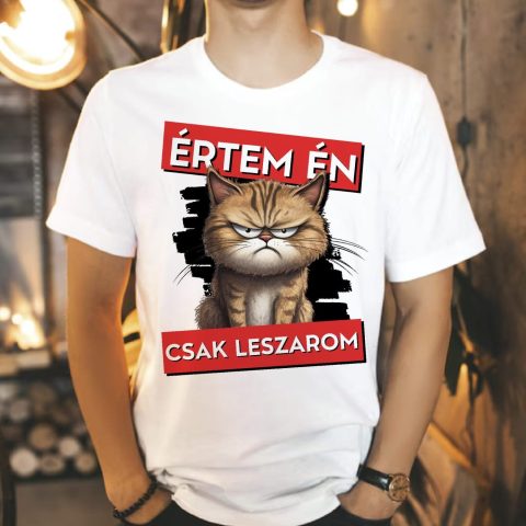 Értem én csak leszarom, mérges cicával póló