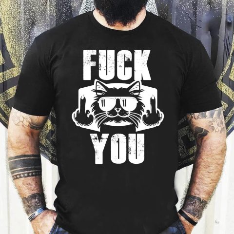 F*ck you, napszemüveges macskával póló