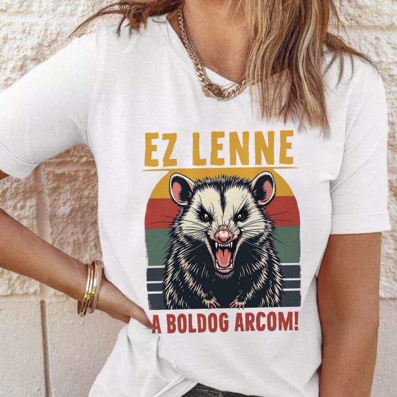 Ez lenne a boldog arcom, oposszummal póló