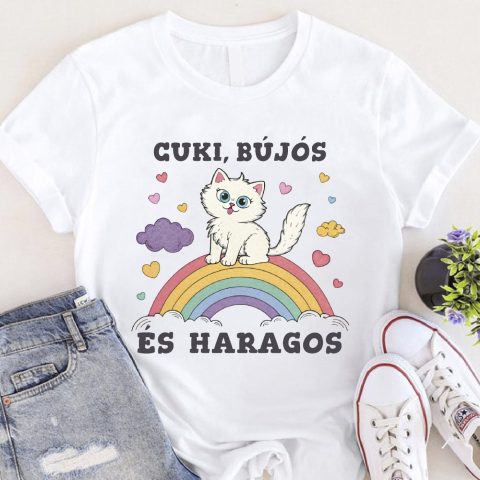 Cuki, bújós és haragos cicás póló