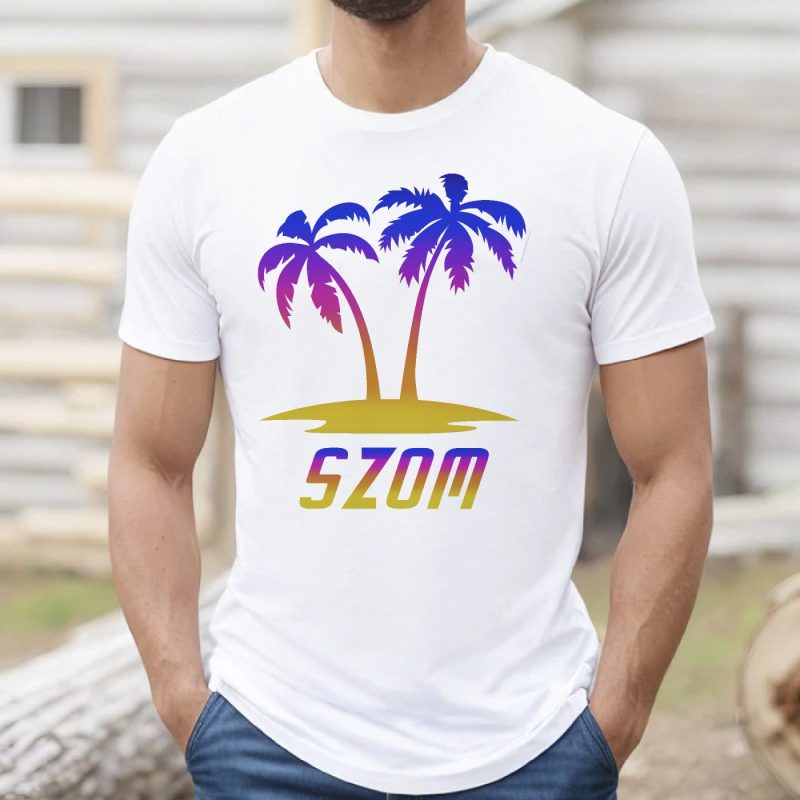 Fa-szom színes pálmafás póló