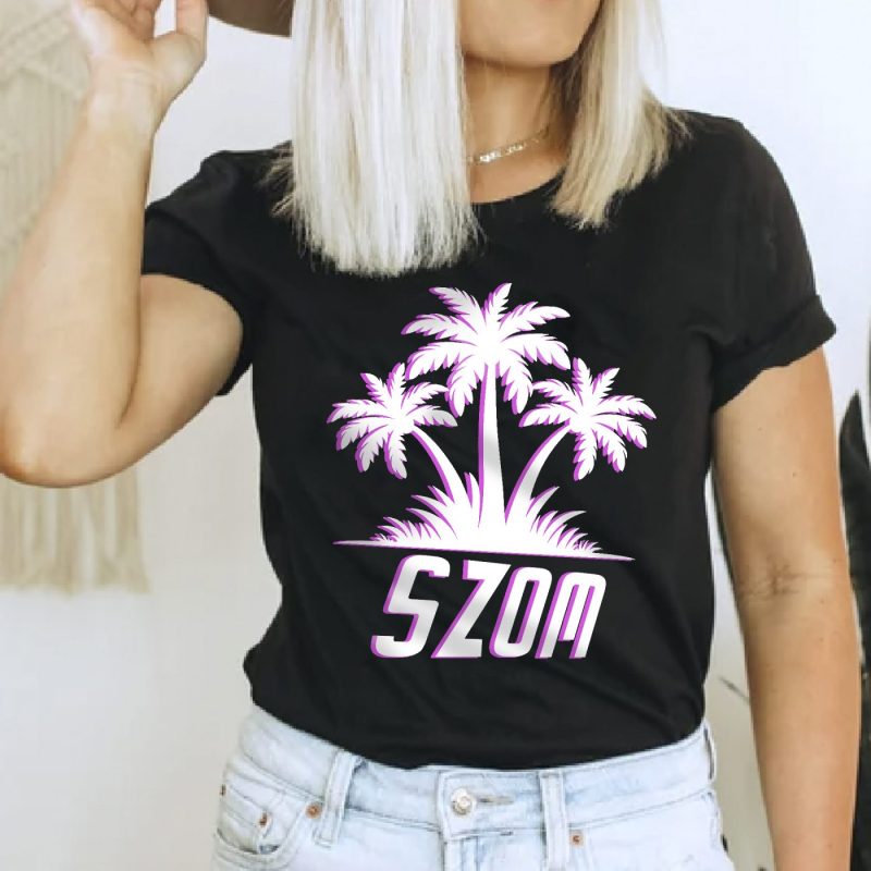 Fa-szom nyári pálmafás póló