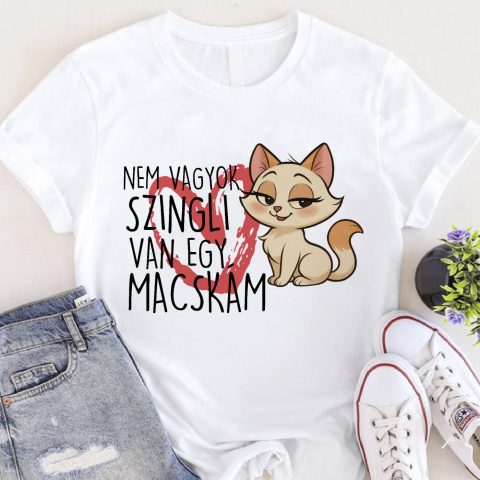 Nem vagyok szingli macskás póló