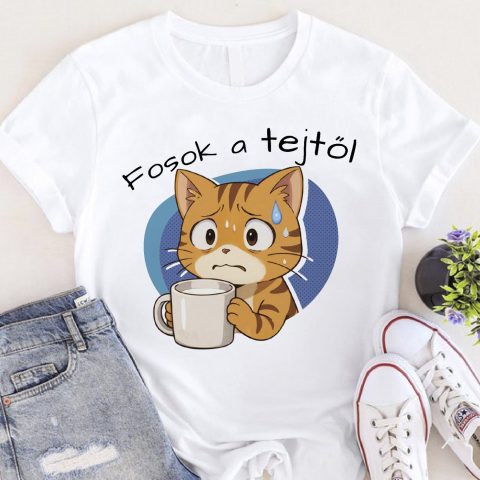 Fosok a tejtől cicás póló
