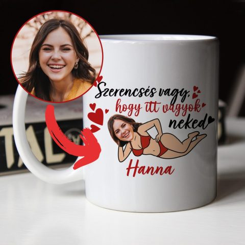 Szerencsés vagy bögre névvel, képpel