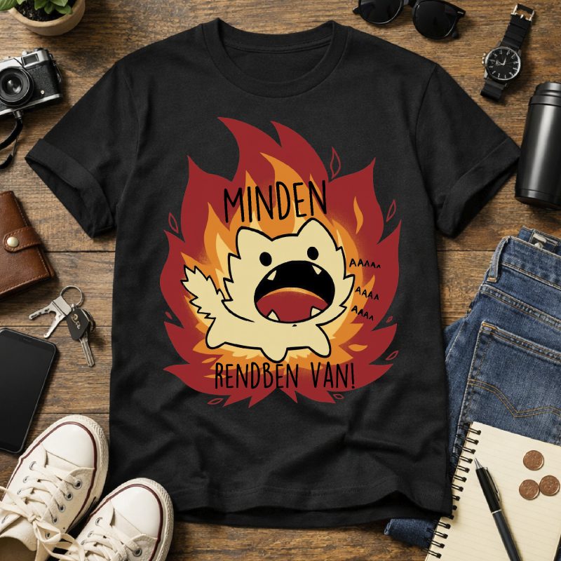 Minden rendben van égő cicás póló vagy pulcsi
