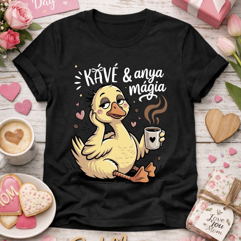 Kávé és anya mágia kacsás póló