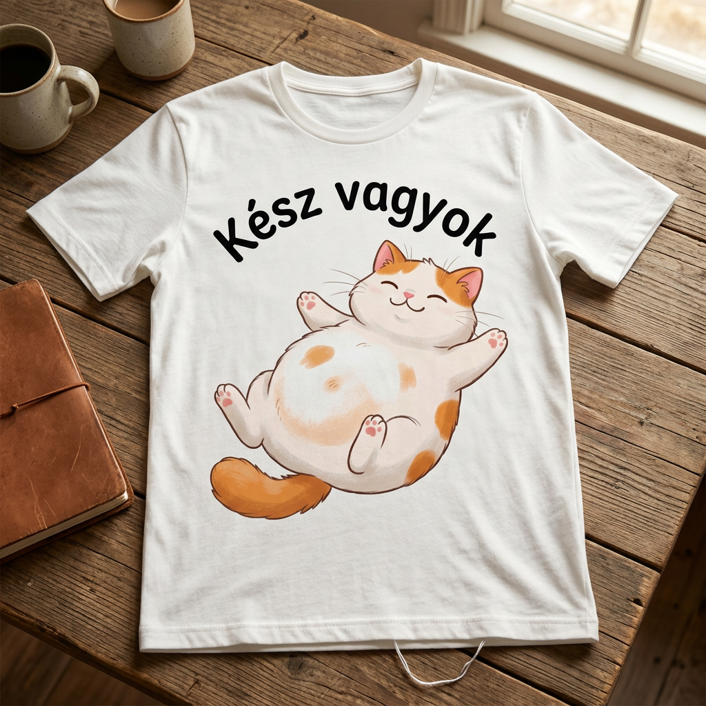 Kész vagyok cicás póló