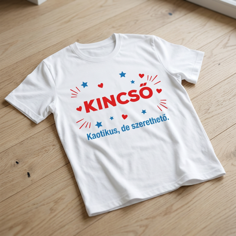 Kaotikus, de szerethető póló névvel