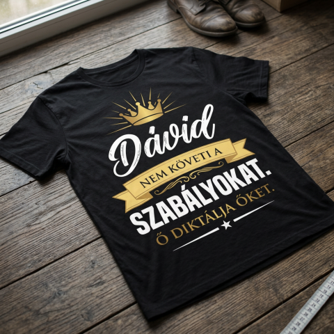 Nem követi a szabályokat, ő diktálja póló névvel