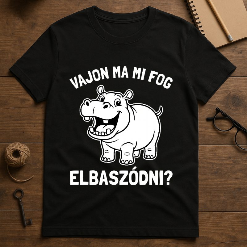 Vajon ma mi fog elbaszódni póló, vízilóval