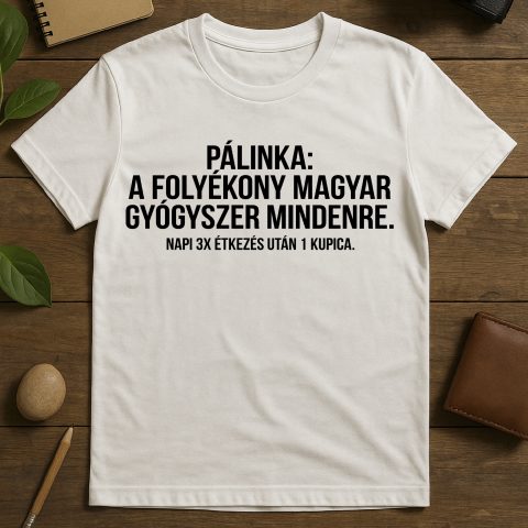 Pálinka a folyékony magyar gyógyszer póló