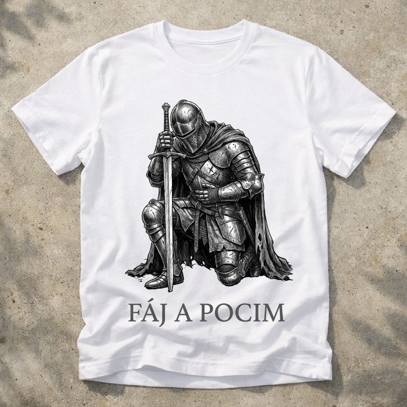 Fáj a pocim póló, térdelő lovaggal