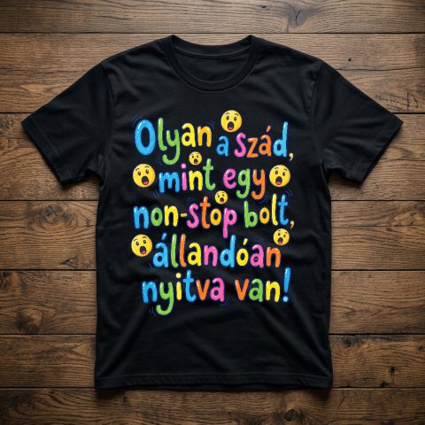 Olyan a szád, mint egy non-stop bolt, állandóan nyitva van póló