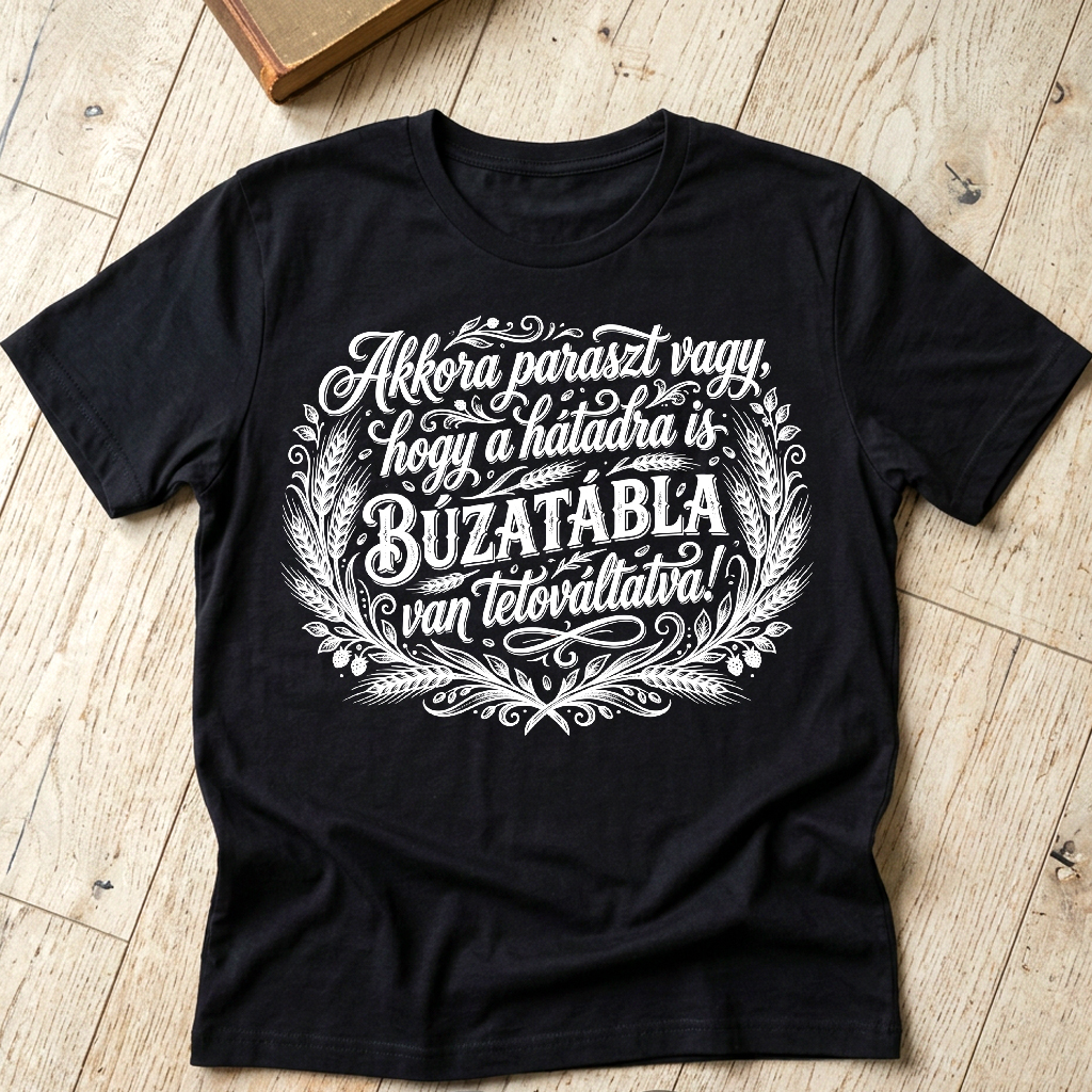 Akkora paraszt vagy, hogy a hátadra is búzatábla van tetováltatva póló