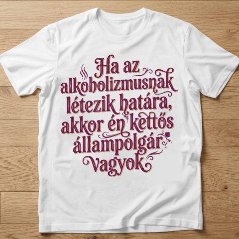 Ha az alkoholizmusnak létezik határa, akkor én kettős állampolgár vagyok póló