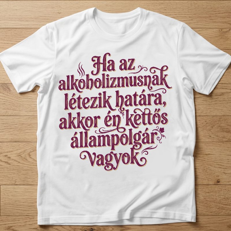Ha az alkoholizmusnak létezik határa, akkor én kettős állampolgár vagyok póló