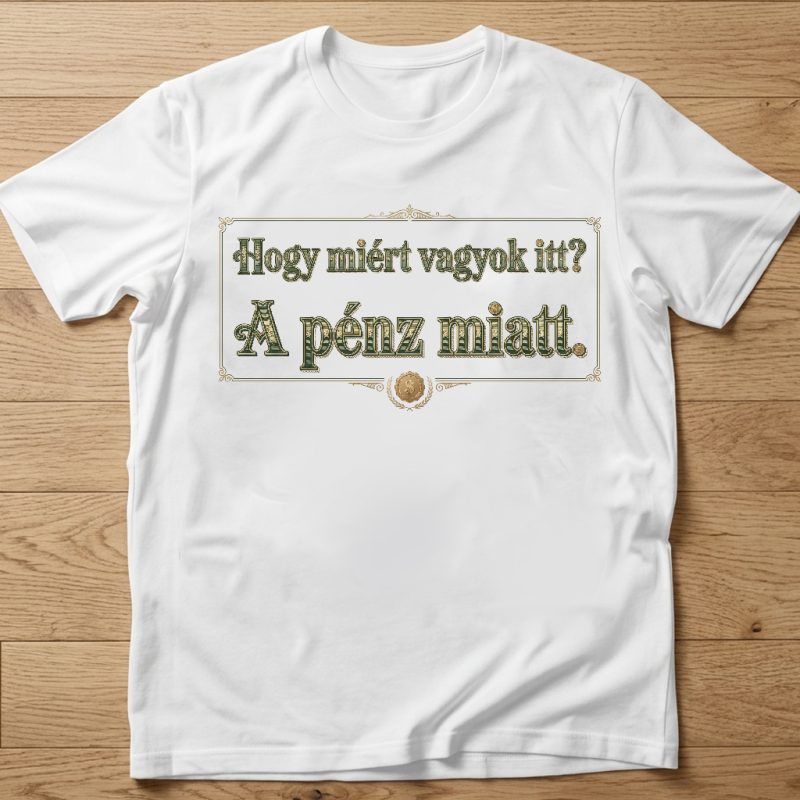 Hogy miért vagyok itt? A pénz miatt póló