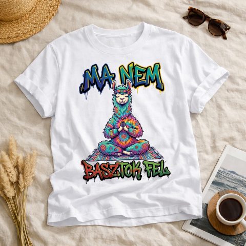 Ma nem basztok fel póló, meditáló lámával