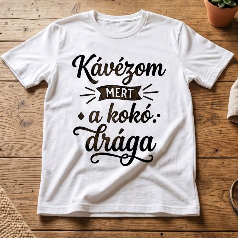 Kávézom mert a kokó drága póló